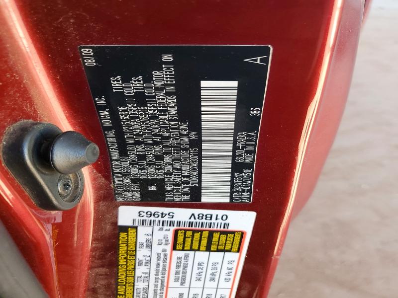 Aukcja sprzedaży 2010 Toyota Sienna, vin: 5TDKK4CC7AS307115, numer aukcji: 68628216