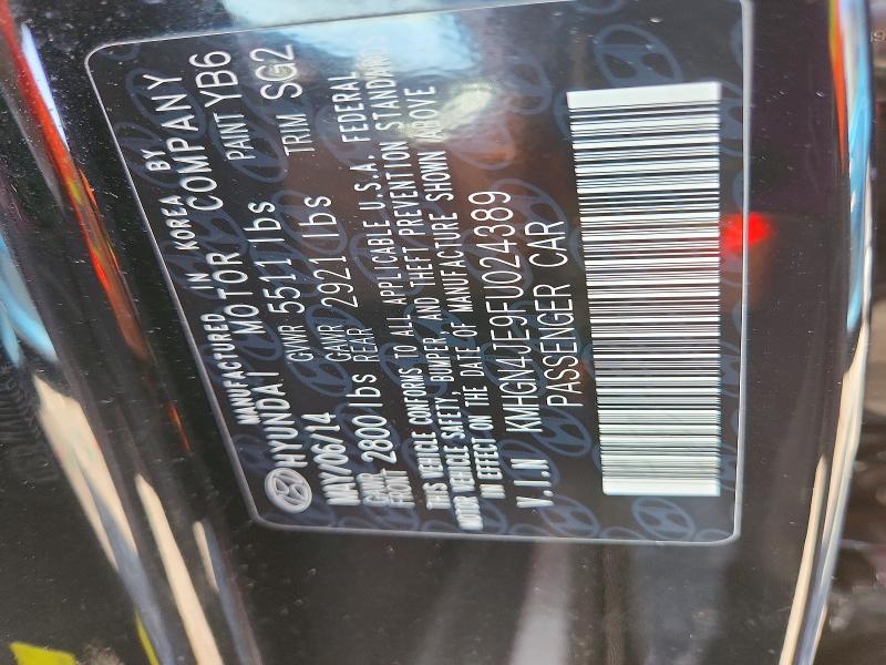 2015 Hyundai Genesis მანქანა იყიდება აუქციონზე, vin: KMHGN4JE9FU024389, აუქციონის ნომერი: 68820286