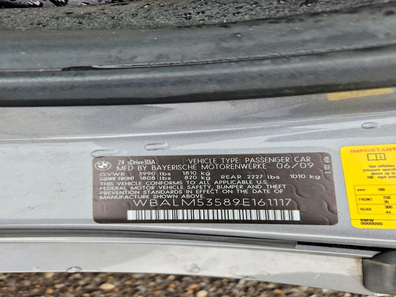 Aukcja sprzedaży 2009 Bmw Z4, vin: WBALM53589E161117, numer aukcji: 68874906