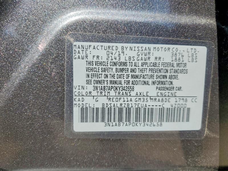 Aukcja sprzedaży 2019 Nissan Sentra, vin: 3N1AB7AP0KY342658, numer aukcji: 67307636