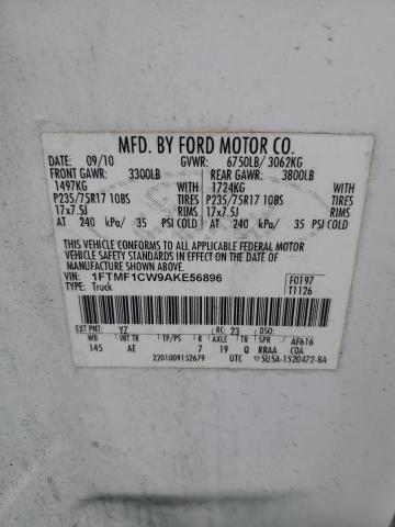 2010 Ford F150 მანქანა იყიდება აუქციონზე, vin: 1FTMF1CW9AKE56896, აუქციონის ნომერი: 70597386