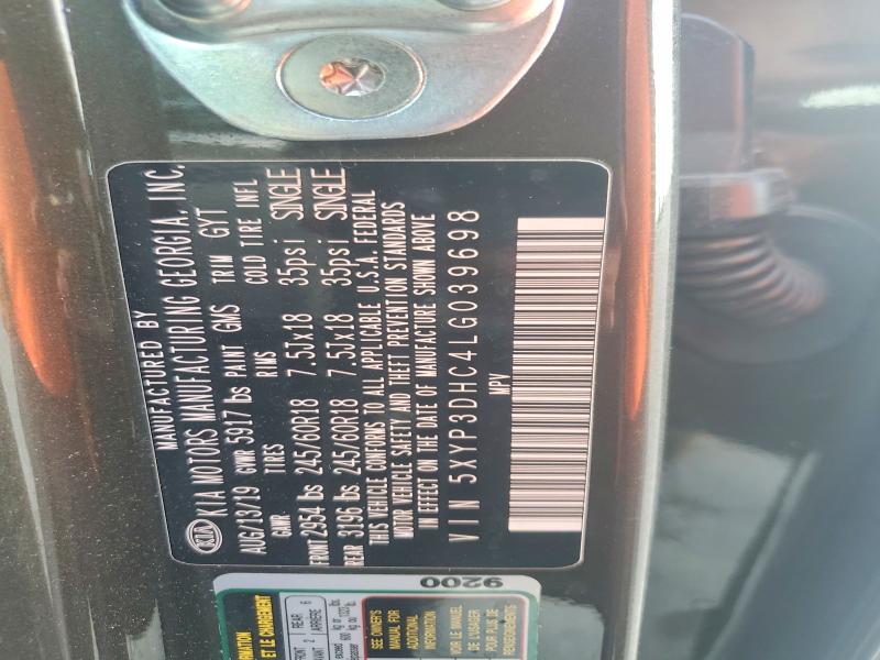 2020 Kia Telluride მანქანა იყიდება აუქციონზე, vin: 5XYP3DHC4LG039698, აუქციონის ნომერი: 68017566