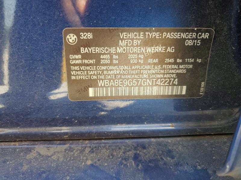 Продажа на аукционе авто 2016 Bmw 328, vin: WBA8E9G57GNT42274, номер лота: 69144146