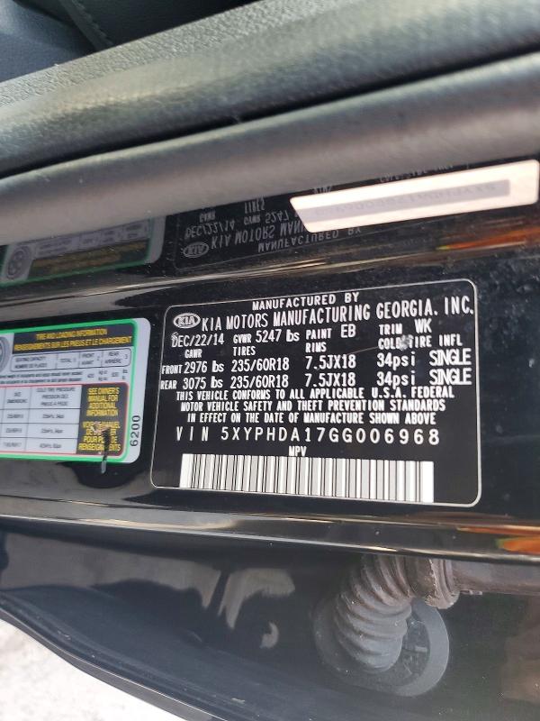 Продаж на аукціоні авто 2016 Kia Sorento, vin: 5XYPHDA17GG006968, номер лоту: 68753146
