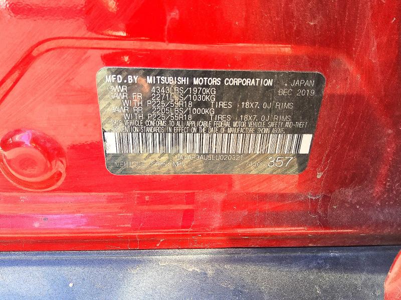 2020 Mitsubishi Outlander Sport მანქანა იყიდება აუქციონზე, vin: JA4AP3AU5LU020321, აუქციონის ნომერი: 69193646