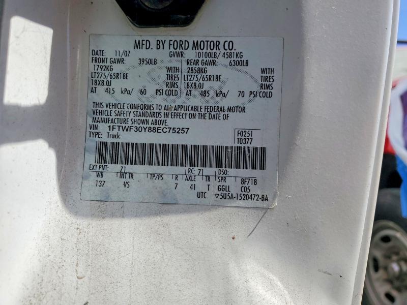 65200666 :رقم المزاد ، 1FTWF30Y88EC75257 vin ، 2008 Ford F350 مزاد بيع