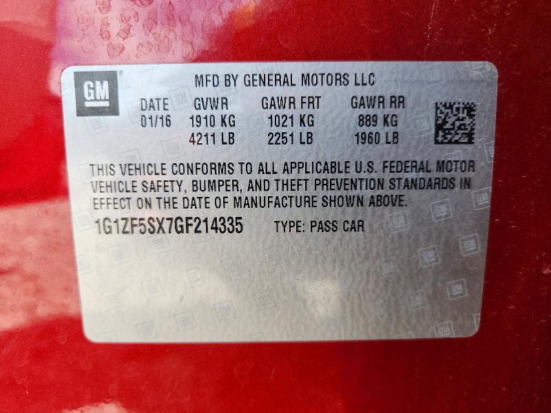 Продажа на аукционе авто 2016 Chevrolet Malibu, vin: 1G1ZF5SX7GF214335, номер лота: 69213826
