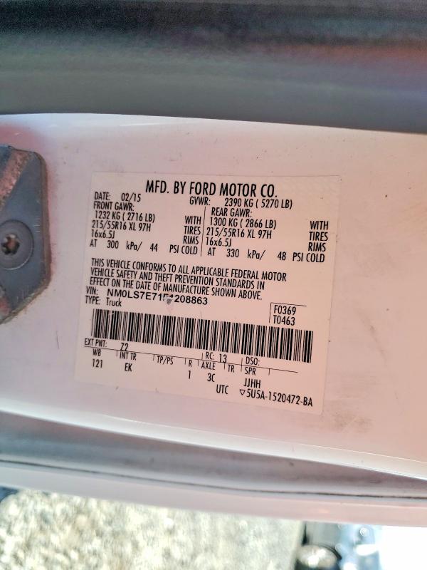 68889786 :رقم المزاد ، NM0LS7E71F1208863 vin ، 2015 Ford Transit Connect مزاد بيع