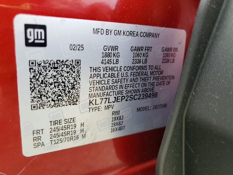 Продаж на аукціоні авто 2025 Chevrolet Trax, vin: KL77LJEP2SC239498, номер лоту: 67996206