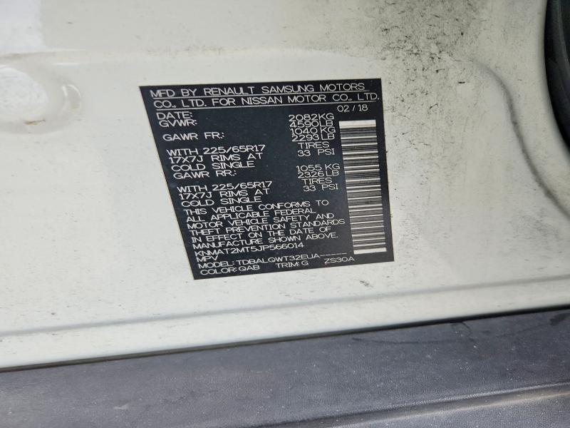 2018 Nissan Rogue მანქანა იყიდება აუქციონზე, vin: KNMAT2MT5JP566014, აუქციონის ნომერი: 69882176
