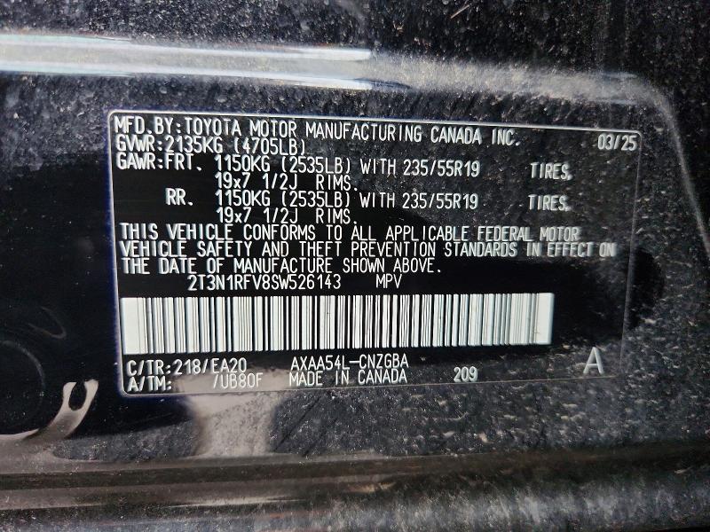 Продаж на аукціоні авто 2025 Toyota Rav4, vin: 2T3N1RFV8SW526143, номер лоту: 67556536