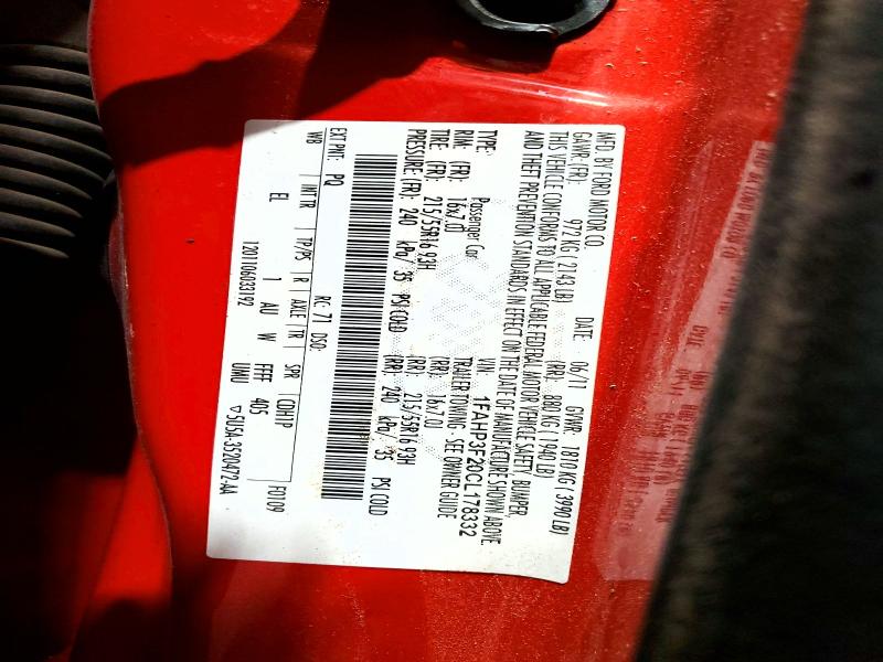 69252076 :رقم المزاد ، 1FAHP3F20CL178332 vin ، 2012 Ford Focus مزاد بيع
