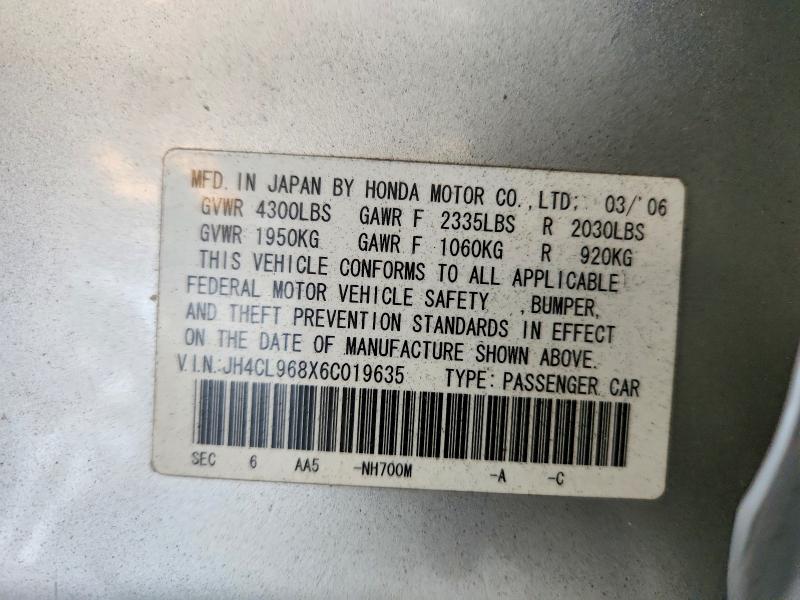 66838666 :رقم المزاد ، JH4CL968X6C019635 vin ، 2006 Acura Tsx مزاد بيع