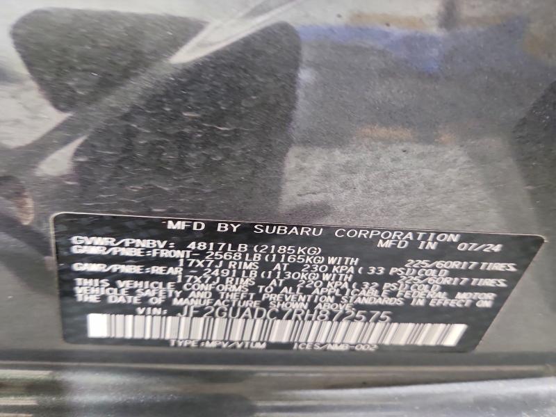 Aukcja sprzedaży 2024 Subaru Crosstrek, vin: JF2GUADC7RH872575, numer aukcji: 67391996