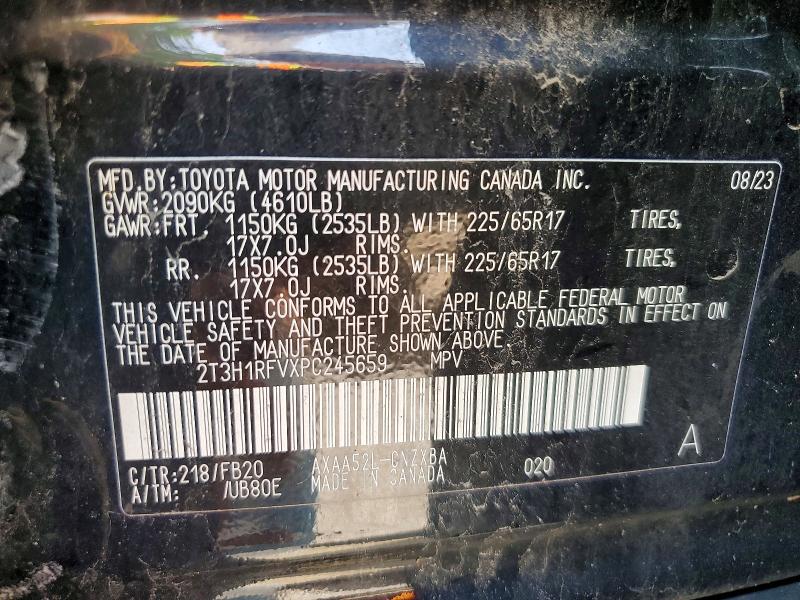 2023 Toyota Rav4 მანქანა იყიდება აუქციონზე, vin: 2T3H1RFVXPC245659, აუქციონის ნომერი: 67591256