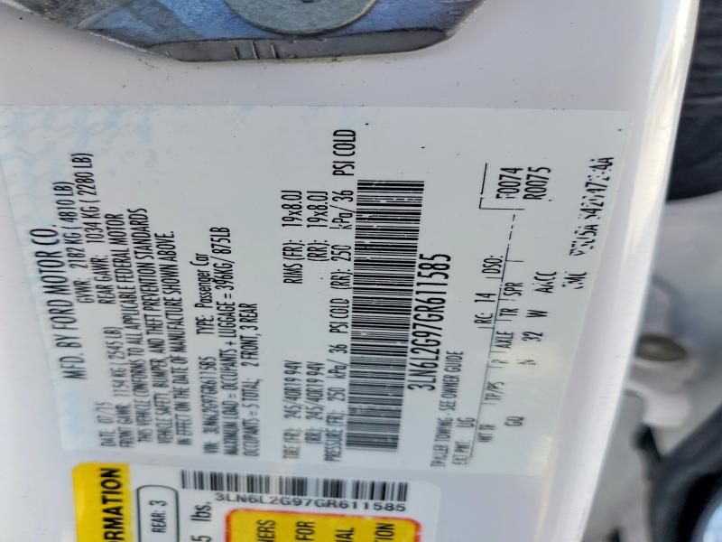 Aukcja sprzedaży 2016 Lincoln Mkz, vin: 3LN6L2G97GR611585, numer aukcji: 69389746