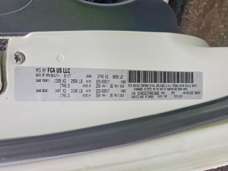 2017 Dodge Grand Caravan მანქანა იყიდება აუქციონზე, vin: 2C4RDGEG7HR813606, აუქციონის ნომერი: 70724816