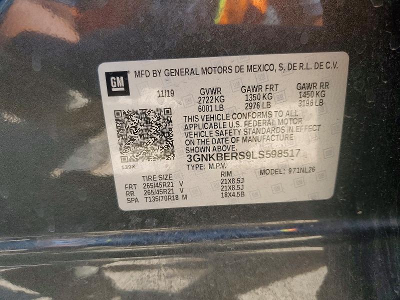 Продаж на аукціоні авто 2020 Chevrolet Blazer, vin: 3GNKBERS9LS598517, номер лоту: 68435156