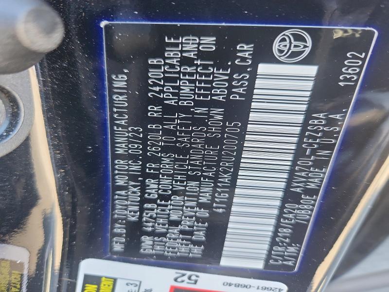 Aukcja sprzedaży 2024 Toyota Camry, vin: 4T1G11AK2RU200705, numer aukcji: 66854776