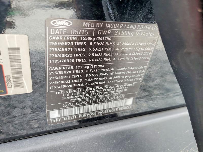 Aukcja sprzedaży 2015 Land Rover Range Rover, vin: SALGS2TF1FA238469, numer aukcji: 70267116
