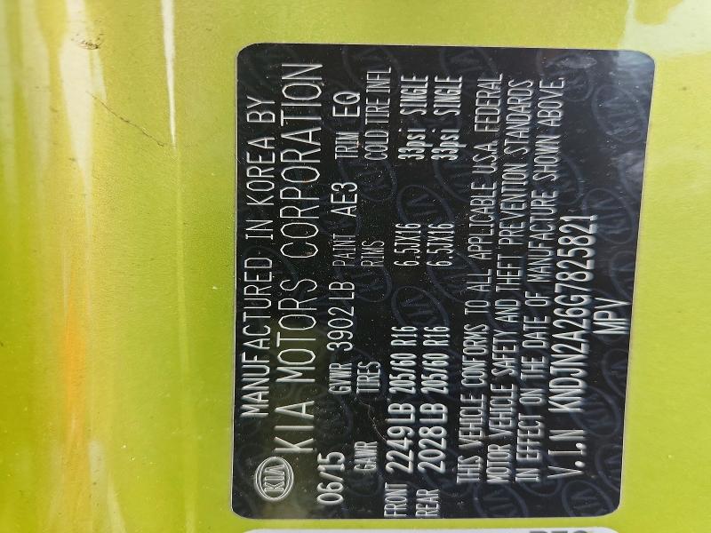 2016 Kia Soul მანქანა იყიდება აუქციონზე, vin: KNDJN2A26G7825821, აუქციონის ნომერი: 69925356