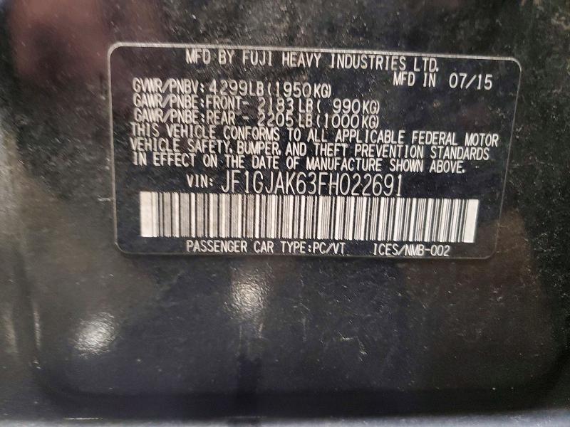 Продаж на аукціоні авто 2015 Subaru Impreza, vin: JF1GJAK63FH022691, номер лоту: 70683966