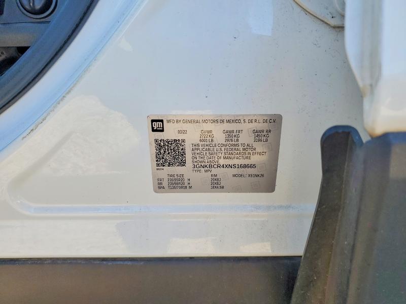 Продаж на аукціоні авто 2022 Chevrolet Blazer, vin: 3GNKBCR4XNS168665, номер лоту: 70737276