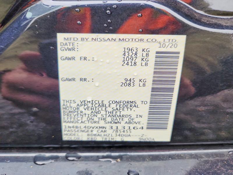 Продажа на аукционе авто 2021 Nissan Altima, vin: 1N4BL4DVXMN313164, номер лота: 68760856