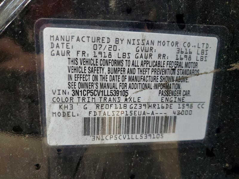 Продаж на аукціоні авто 2020 Nissan Kicks, vin: 3N1CP5CV1LL539105, номер лоту: 70335246