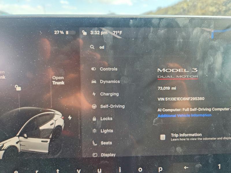 Продажа на аукционе авто 2022 Tesla Model 3, vin: 5YJ3E1EC6NF295380, номер лота: 68879366