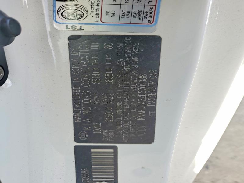71060846 :رقم المزاد ، KNAFU6A22D5709388 vin ، 2013 Kia Forte Koup مزاد بيع