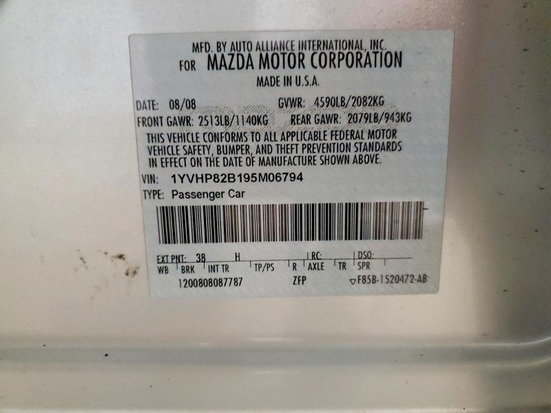 Продаж на аукціоні авто 2009 Mazda 6, vin: 1YVHP82B195M06794, номер лоту: 68884536