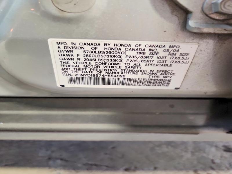 Aukcja sprzedaży 2004 Acura Mdx, vin: 2HNYD18974H554826, numer aukcji: 68183286