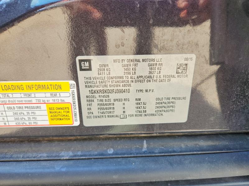 Aukcja sprzedaży 2015 Gmc Acadia, vin: 1GKKRSKD2FJ390410, numer aukcji: 68214666