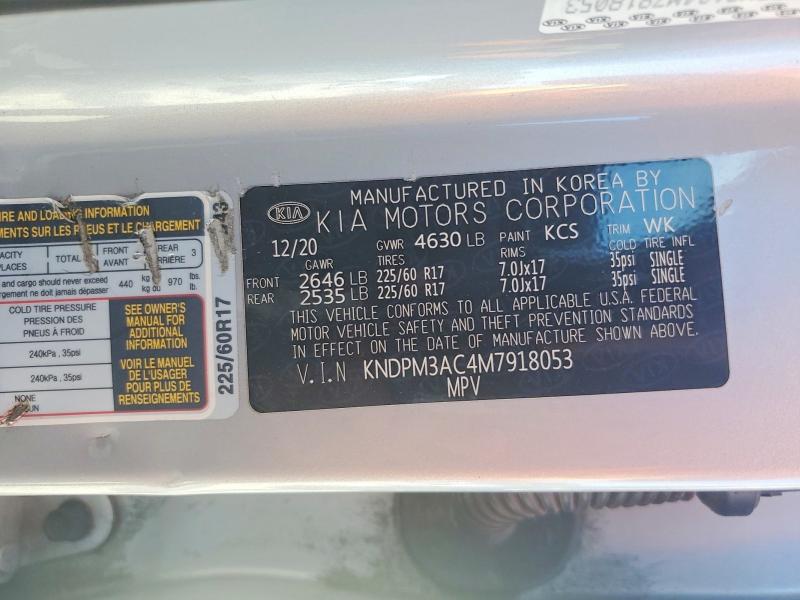 2021 Kia Sportage მანქანა იყიდება აუქციონზე, vin: KNDPM3AC4M7918053, აუქციონის ნომერი: 70709516