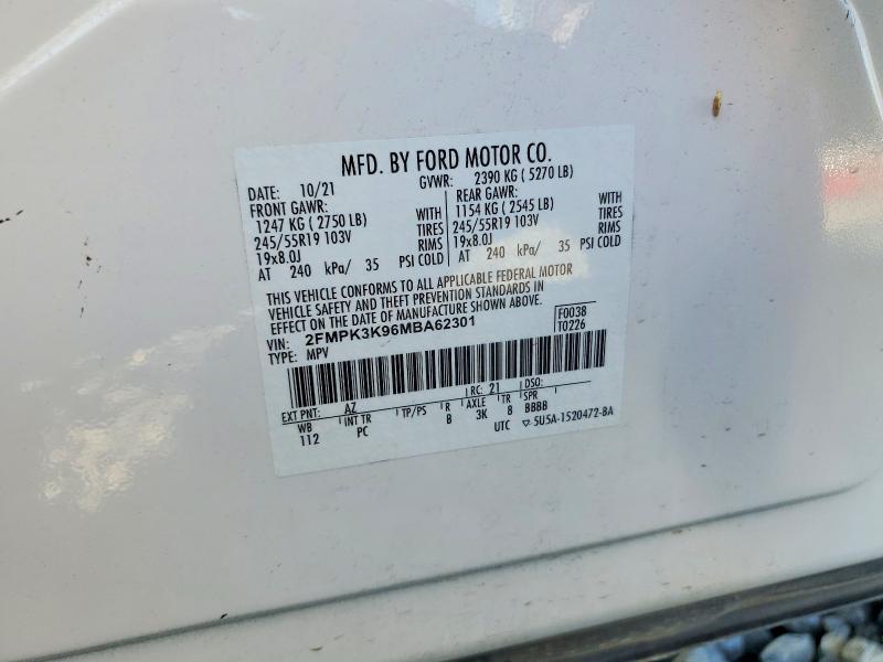 Aukcja sprzedaży 2021 Ford Edge, vin: 2FMPK3K96MBA62301, numer aukcji: 67453716
