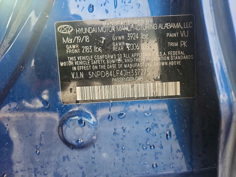 Продажа на аукционе авто 2018 Hyundai Elantra, vin: 5NPD84LF4JH337275, номер лота: 68182726