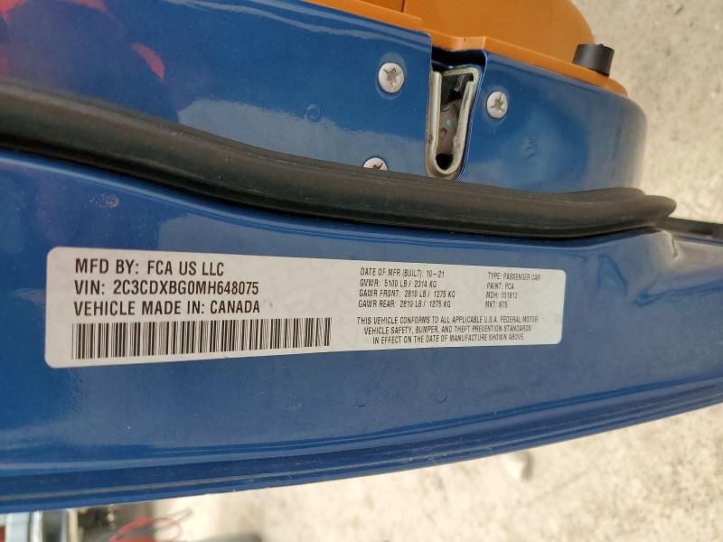 68310266 :رقم المزاد ، 2C3CDXBG0MH648075 vin ، 2021 Dodge Charger مزاد بيع
