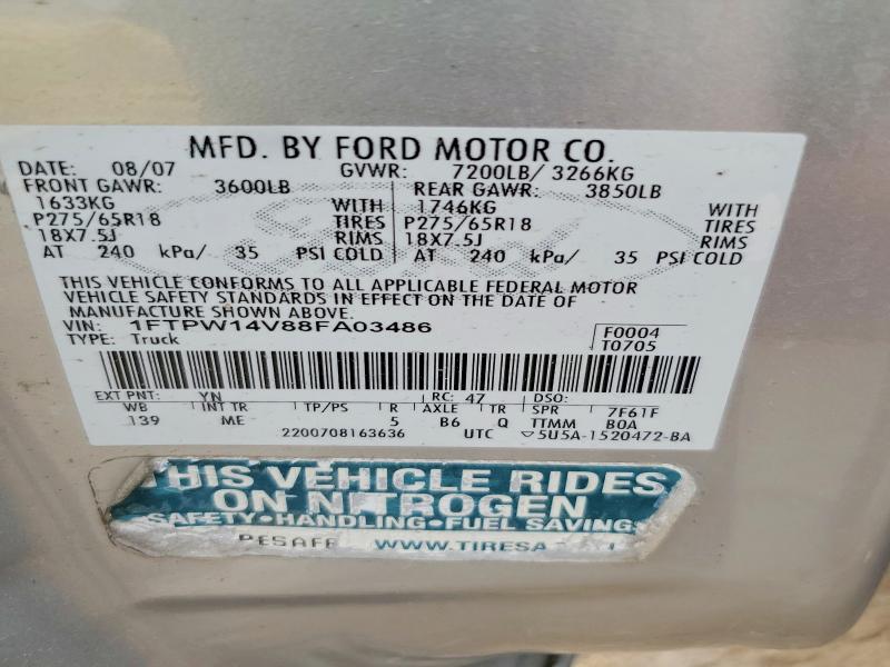 Aukcja sprzedaży 2008 Ford F150, vin: 1FTPW14V88FA03486, numer aukcji: 67906816
