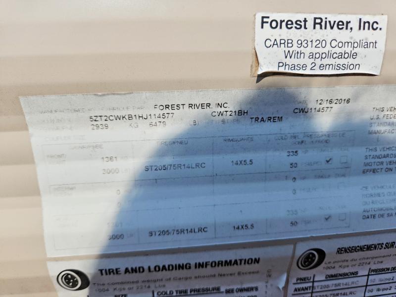 Aukcja sprzedaży 2017 Forest River Clipper, vin: 5ZT2CWKB1HJ114577, numer aukcji: 66912696