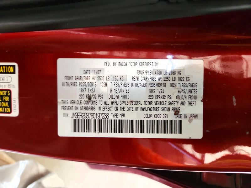 2008 Mazda Cx-7 მანქანა იყიდება აუქციონზე, vin: JM3ER293780197238, აუქციონის ნომერი: 68448556