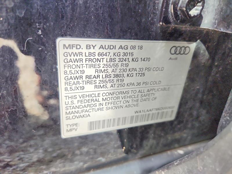 Продажа на аукционе авто 2019 Audi Q7, vin: WA1LAAF78KD002833, номер лота: 67973266
