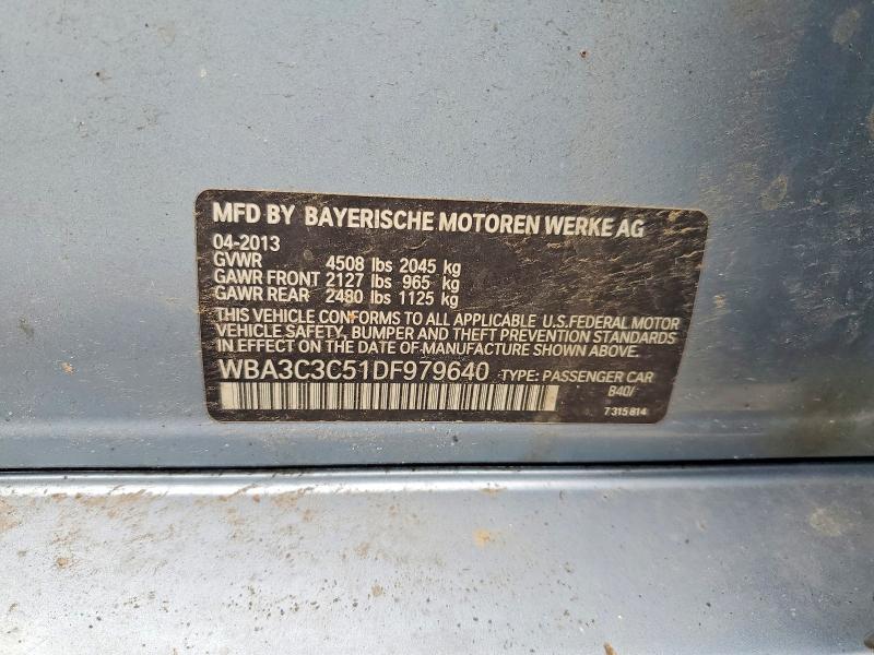 2013 Bmw 320 მანქანა იყიდება აუქციონზე, vin: WBA3C3C51DF979640, აუქციონის ნომერი: 70789016
