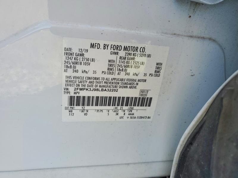 Продажа на аукционе авто 2020 Ford Edge, vin: 2FMPK3J98LBA32202, номер лота: 69113336