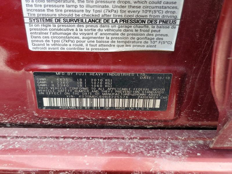 Aukcja sprzedaży 2011 Subaru Legacy, vin: 4S3BMBC60B3225576, numer aukcji: 69605486