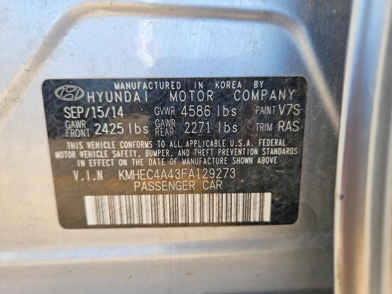 Продаж на аукціоні авто 2015 Hyundai Sonata Hybrid, vin: KMHEC4A43FA129273, номер лоту: 67643616