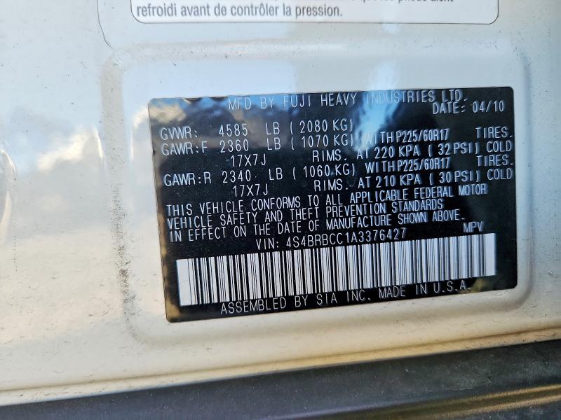 70292456 :رقم المزاد ، 4S4BRBCC1A3376427 vin ، 2010 Subaru Outback مزاد بيع