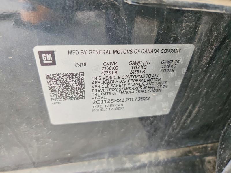 2018 Chevrolet Impala მანქანა იყიდება აუქციონზე, vin: 2G1125S31J9173822, აუქციონის ნომერი: 66264866