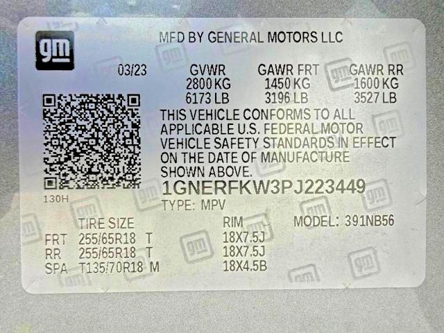 Продаж на аукціоні авто 2023 Chevrolet Traverse, vin: 1GNERFKW3PJ223449, номер лоту: 71381286