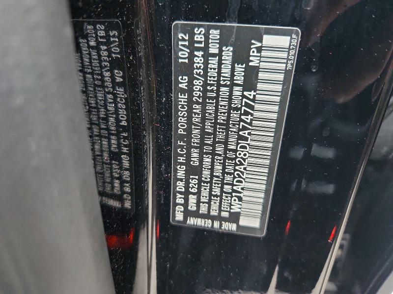 Aukcja sprzedaży 2013 Porsche Cayenne, vin: WP1AD2A28DLA74774, numer aukcji: 69966916
